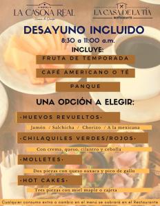 - une assiette de nourriture avec une tasse de café dans l'établissement Hotel La Casona Real, à Huasca de Ocampo