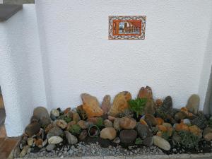 una mostra di rocce e piante in un giardino roccioso di Villetta da Carla a Castelló d'Empúries