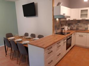 Kuchyň nebo kuchyňský kout v ubytování SočaLand Apartmaji