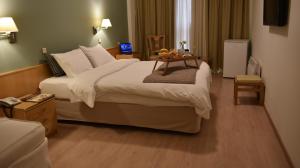 Postel nebo postele na pokoji v ubytování Hotel Xanthippion