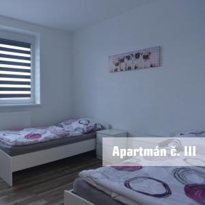 Postel nebo postele na pokoji v ubytování Apartmány U koupaliště