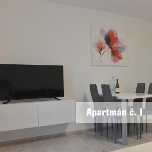 TV a/nebo společenská místnost v ubytování Apartmány U koupaliště