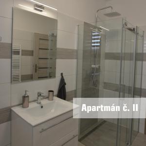 Koupelna v ubytování Apartmány U koupaliště