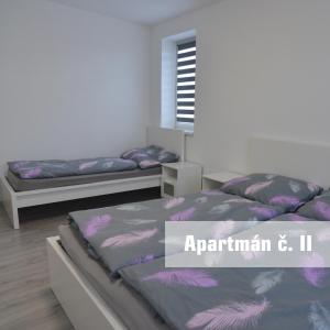 Postel nebo postele na pokoji v ubytování Apartmány U koupaliště