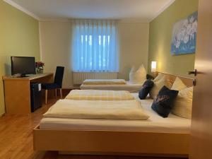 Postel nebo postele na pokoji v ubytování Hotel Goldener Löwe