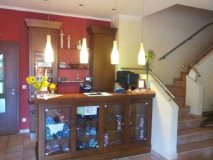 Kuchyň nebo kuchyňský kout v ubytování Hotel Restaurant Am Pfauenhof