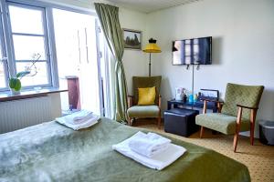 TV a/nebo společenská místnost v ubytování Hotel Ribe + 21 fotografií