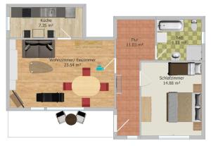 Kuchyň nebo kuchyňský kout v ubytování Ferienwohnung Neumann