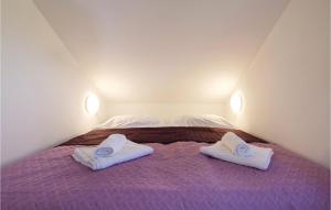 una camera da letto con un letto e due asciugamani di 1 Bedroom Lovely Home In Hrnjanec a Hrnjanec
