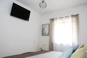 Televízia a/alebo spoločenská miestnosť v ubytovaní Apartment ADAM