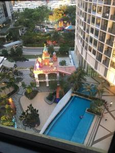 an aerial view of a resort with a swimming pool at i-Suite, i-City by Mohas Homes in Shah Alam