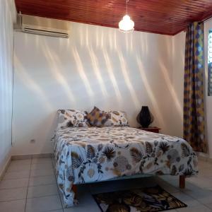 Ένα ή περισσότερα κρεβάτια σε δωμάτιο στο Appartement cosy au Vauclin de 35 m² avec vue