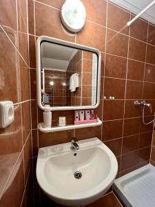 Koupelna v ubytování Hotel Modrava