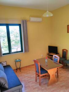 uma sala de estar com um sofá e uma mesa em Jakov one bedroom apartment Sucuraj em Sućuraj