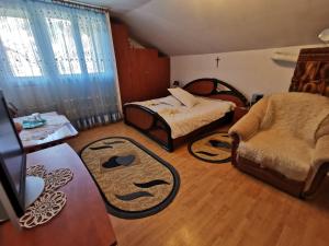 Vila Firuta Borsa tesisinde bir odada yatak veya yataklar