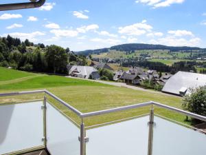 ベルナウ・イム・シュヴァルツヴァルトにあるApartment Schwarzwaldblick IV by Interhomeの緑地のある家のバルコニーからの眺め