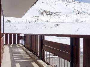 a balcony with a view of a snow covered mountain at Apartment La Grande Casse - Lavachet-3 by Interhome in Tignes