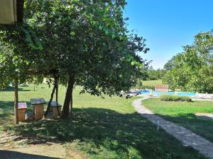 a park with a tree and a bench under a tree at Holiday Home Danijela by Interhome in Žminj