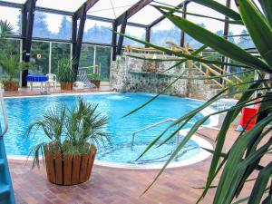 a large swimming pool with plants in a building at Holiday Home Geesthof-8 by Interhome in Klint