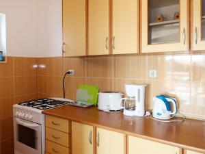 a kitchen counter with a stove and appliances on it at Apartment Rudez-1 by Interhome in Gradac