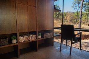 Balkón nebo terasa v ubytování Cabaña de lujo con Tina y Fogatero Vistas al Bosque de Mazamitla