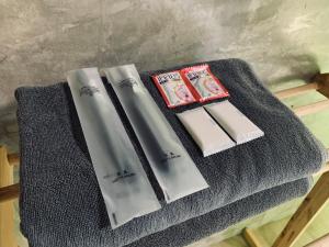 a group of three napkins sitting on top of a table at KraThom Doi Luang in Chiang Dao