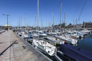 a bunch of boats docked in a harbor at Le Martray - Appartement coeur historique de Paimpol in Paimpol +4 photos