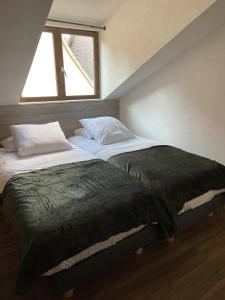 a bedroom with two beds and a window at Du 5 au 7 - Le 7 in Obernai