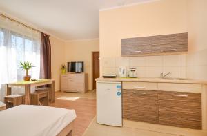 Kuchyň nebo kuchyňský kout v ubytování Apartamenty Tęczowe