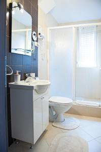 a bathroom with a sink and a toilet and a shower at TeonaLux Kraljevi Cardaci 5a/22 in Kopaonik