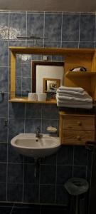 a bathroom with a sink and a mirror at Bed and Breakfast Vila Lala in Jahorina