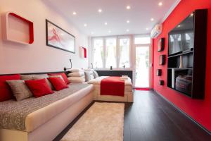 TV a/nebo společenská místnost v ubytování Flame Luxus Apartman