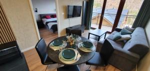 Televízia a/alebo spoločenská miestnosť v ubytovaní Karpatia Resort Apartament Krystallos
