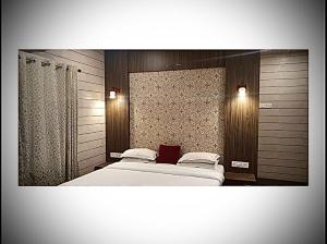 a bedroom with a large bed with two pillows at Mount bungalows-Mount cottage-wifi-pvt pool in Lonavala