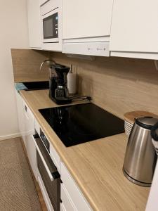 Kuchyň nebo kuchyňský kout v ubytování Cozy centre apartament Kuopio