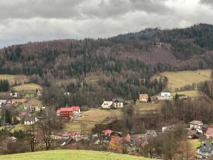 a group of houses on a hill in a village at PUSTELNIA WODZA in Wisła
