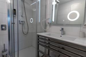 Koupelna v ubytování Hotel Myrsini