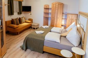 Postel nebo postele na pokoji v ubytování Gästehaus Biobauernhof Mandl