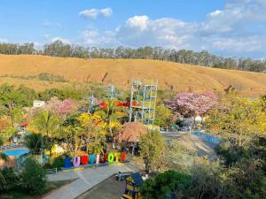an aerial view of a water park with a playground at Tijota Hotel Fazenda in Ipatinga
