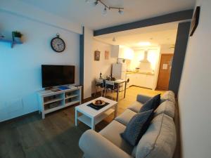Televízia a/alebo spoločenská miestnosť v ubytovaní mi apartamento 60