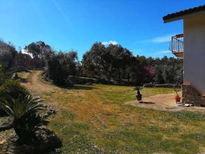 a view of a yard with trees and a building at VILLA CYCAS relax tra mare e natura in Sperlonga