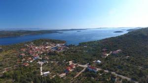 an aerial view of a town next to a body of water at Apartments Irena in Božava
