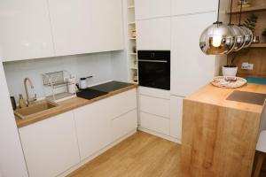 Kuchyň nebo kuchyňský kout v ubytování Lusso Apartman