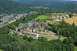 eine Luftansicht eines Gebäudes auf einem Hügel in der Unterkunft Rosa Flesch Hotel und Tagungszentrum in Waldbreitbach