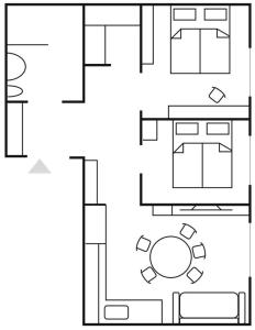 Plán poschodí v ubytovaní Modern Apartment, Full Kitchen, for 6