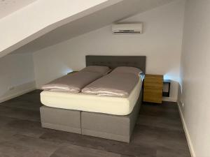 Un pat sau paturi într-o cameră la Loft- Ferienwohnung perfekt für Fahrradfahrer