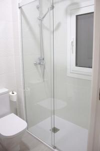 フェロルにあるPiso recién reformado Galianoのバスルーム(ガラス張りのシャワードア、トイレ付) +24枚の写真