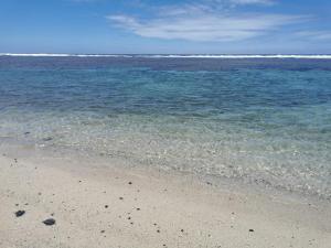 a beach with the ocean and the sand and water at Superbe studio en bord de mer in Saint-Pierre