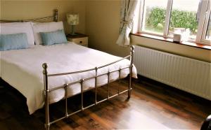 a bedroom with a bed and a window at Hilltop B & B in Kilkee