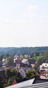 a view of a town with houses and trees at Bauer´s Pension-Restaurant-Catering in Großhabersdorf